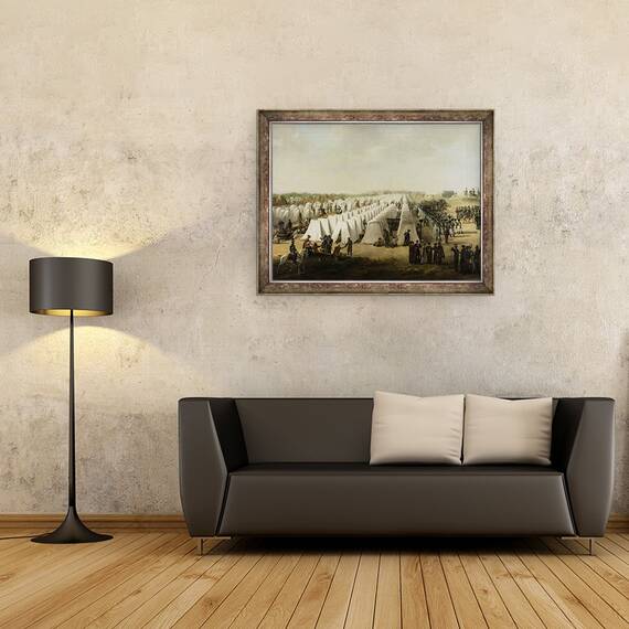 Tablou inramat - Scoala olandeza - Tabara armatei de la Rijen, 60 x 80 cm - 2- Roveli