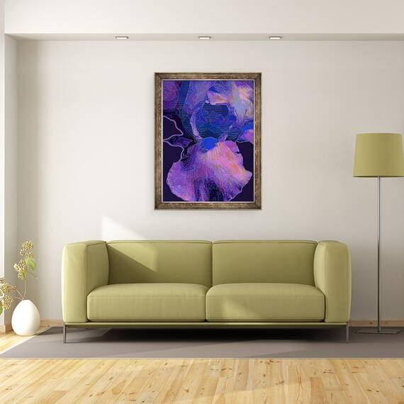 Tablou inramat - Scott J. Davis - Albastru Iris, 60 x 80 cm - 2- Roveli