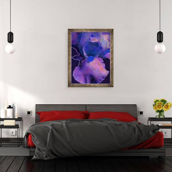 Tablou inramat - Scott J. Davis - Albastru Iris, 60 x 80 cm - 3- Roveli