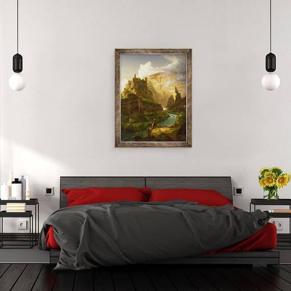 Tablou inramat - Thomas Cole - Fantana din Vaucluse, 60 x 80 cm - 3- Roveli
