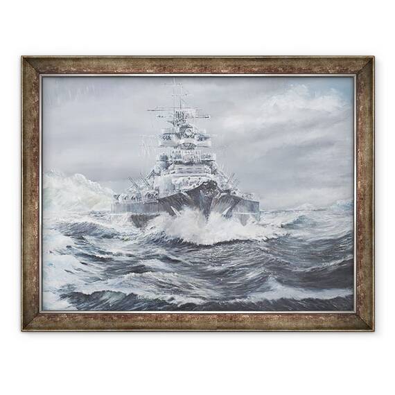 Tablou inramat - Vincent Alexander Booth - Bismarck in largul coastei Groenlandei 23 mai 1941, 2007, 60 x 80 cm - - Roveli
