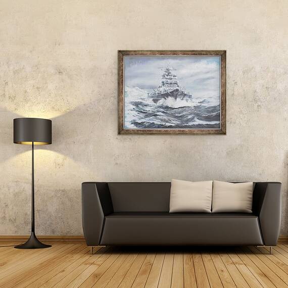 Tablou inramat - Vincent Alexander Booth - Bismarck in largul coastei Groenlandei 23 mai 1941, 2007, 60 x 80 cm - 2- Roveli