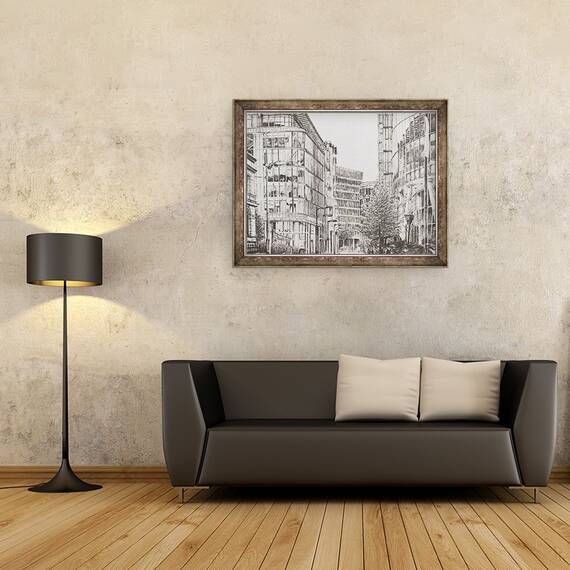 Tablou inramat - Vincent Alexander Booth - Manchester, Deansgate, vedere de la cafenea, 2010, 60 x 80 cm - 2- Roveli