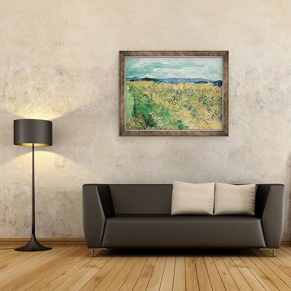 Tablou inramat - Vincent van Gogh - Campul de grau cu albastrea, 60 x 80 cm - 2- Roveli