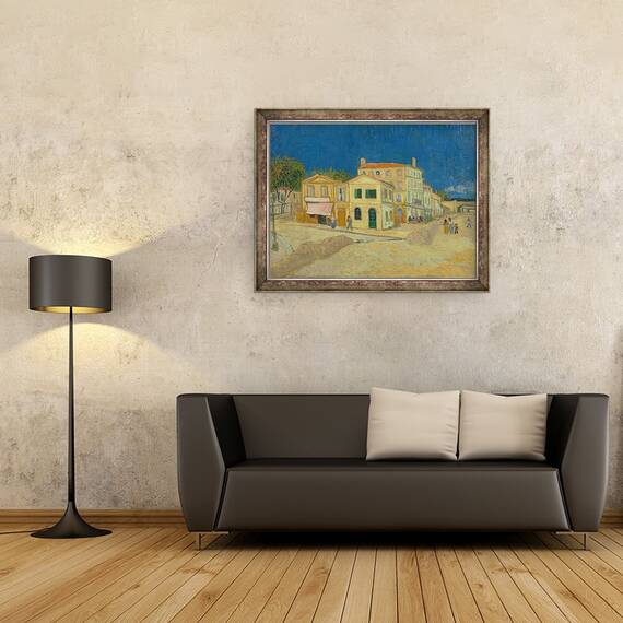 Tablou inramat - Vincent van Gogh - Casa Galbena, 60 x 80 cm - 2- Roveli