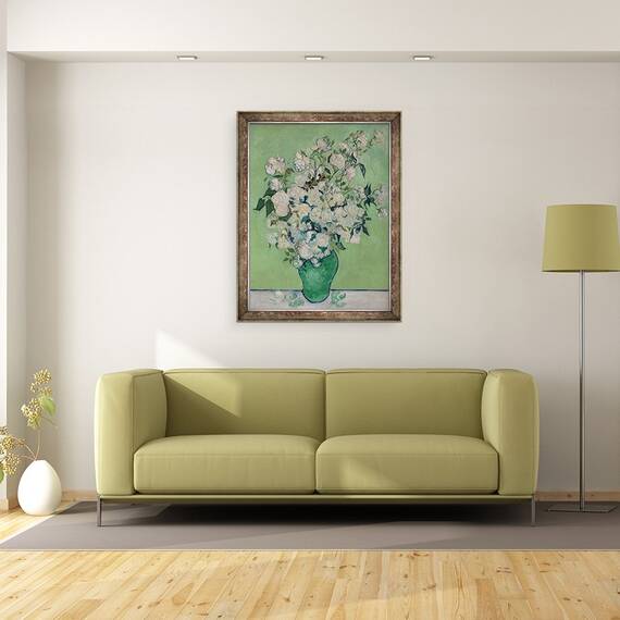 Tablou inramat - Vincent van Gogh - O vaza de trandafiri, 60 x 80 cm - 2- Roveli