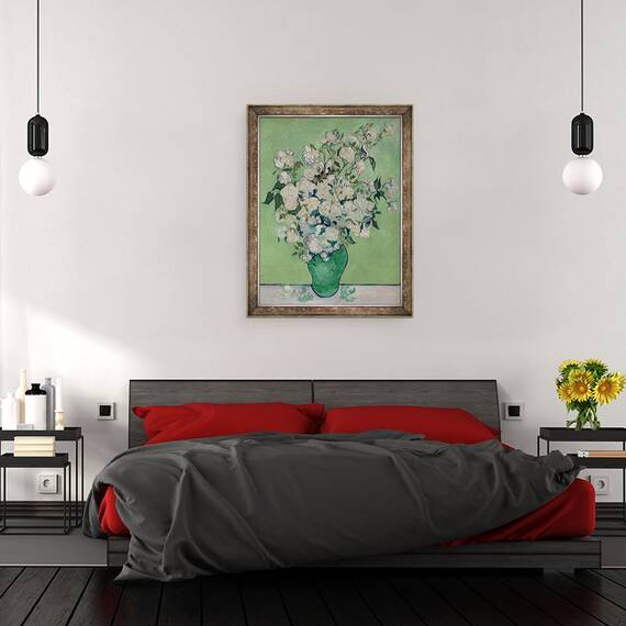 Tablou inramat - Vincent van Gogh - O vaza de trandafiri, 60 x 80 cm - 3- Roveli