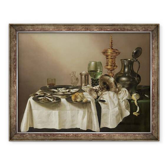 Tablou inramat - Willem Claesz Heda - Natura moarta cu cupa aurita, 60 x 80 cm - - Roveli
