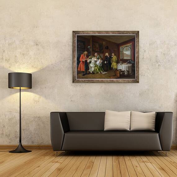 Tablou inramat - William Hogarth - Casatoria a la Mod, VI, Moartea doamnei, 60 x 80 cm - 2- Roveli