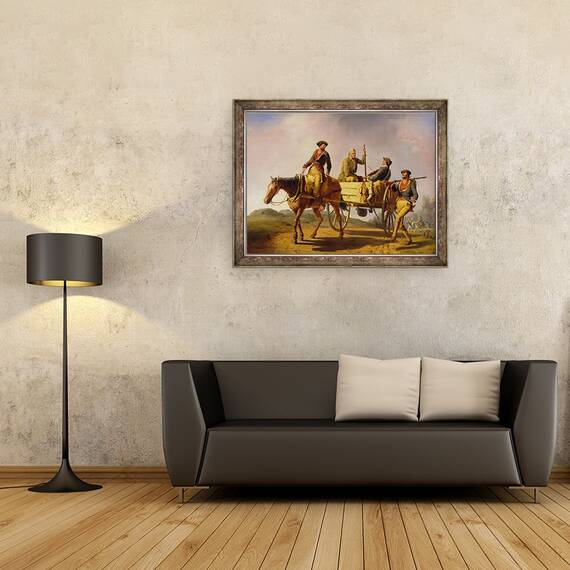 Tablou inramat - William Tylee Ranney - Veteranii din 1776 intorcandu-se din razboi, 60 x 80 cm - 2- Roveli