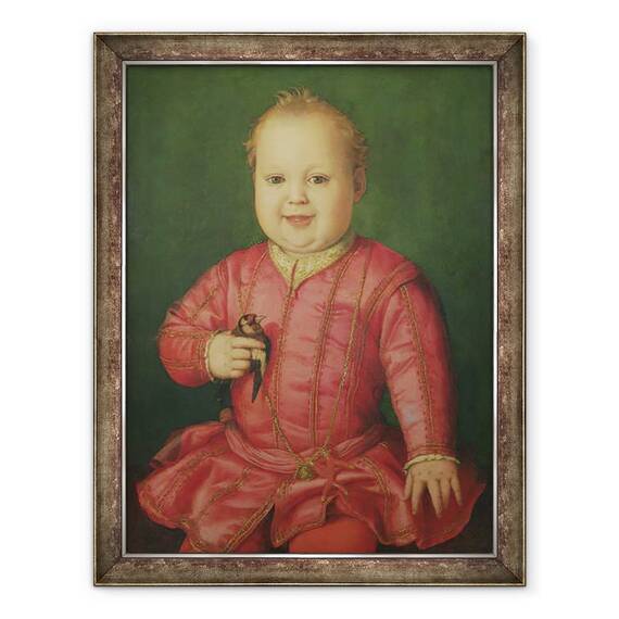 Tablou inramat - Agnolo di Cosimo Bronzino - Portretul lui Giovanni de Medici ca un copil, 60 x 80 cm - - Roveli