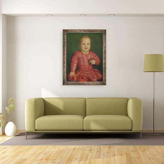 Tablou inramat - Agnolo di Cosimo Bronzino - Portretul lui Giovanni de Medici ca un copil, 60 x 80 cm - 2- Roveli