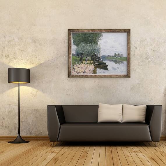 Tablou inramat - Alfred Sisley - Sena la Bougival I, 60 x 80 cm - 2- Roveli