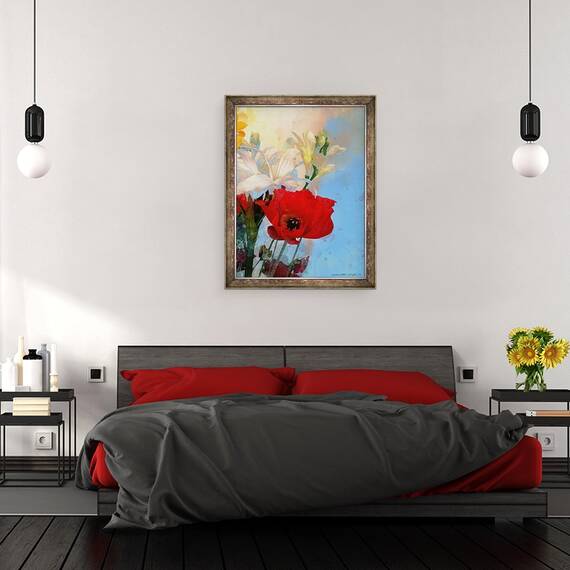 Tablou inramat - AlyZen Moonshadow - Mac pe albastru, 2014, 60 x 80 cm - 3- Roveli