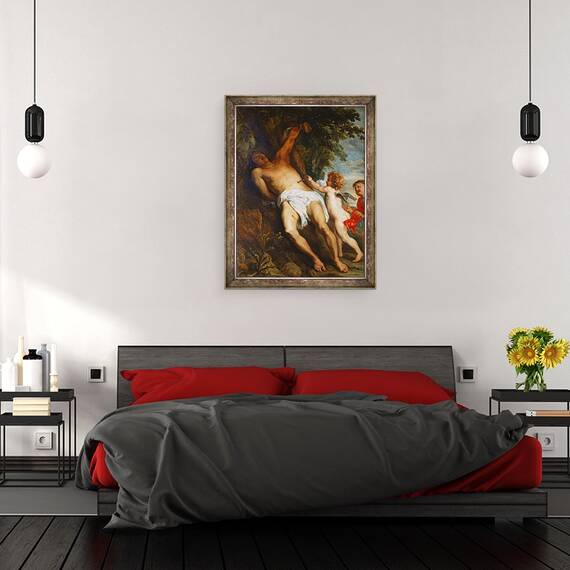 Tablou inramat - Anthony van Dyck - Sfantul Sebastian salvat de ingeri, 60 x 80 cm - 3- Roveli
