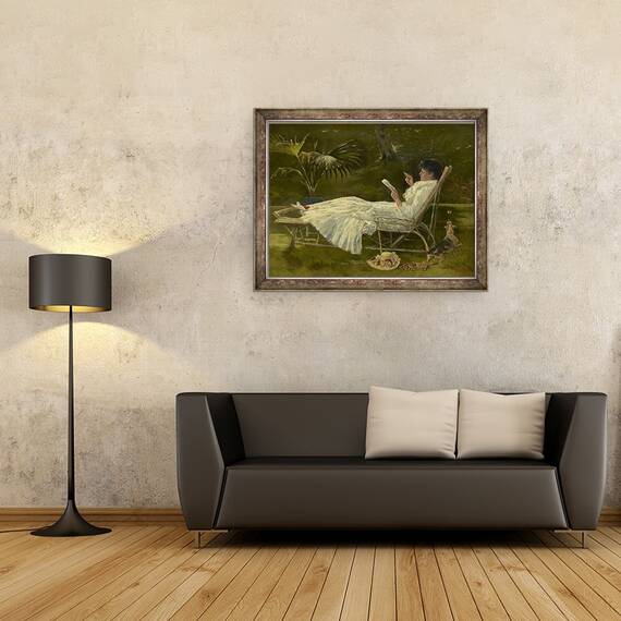Tablou inramat - Barbour - Femeie de lectura, 60 x 80 cm - 2- Roveli