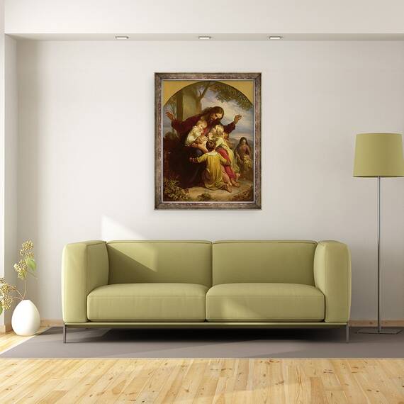 Tablou inramat - Carl Christian Vogel von Vogelstein - Lasati copilasii sa vina la mine, 60 x 80 cm - 2- Roveli