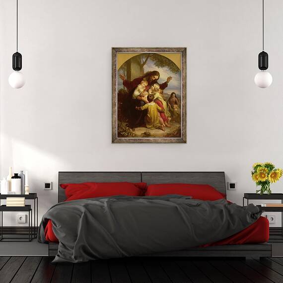 Tablou inramat - Carl Christian Vogel von Vogelstein - Lasati copilasii sa vina la mine, 60 x 80 cm - 3- Roveli