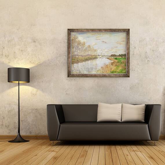 Tablou inramat - Claude Monet - Yacht la Argenteuil, 60 x 80 cm - 2- Roveli