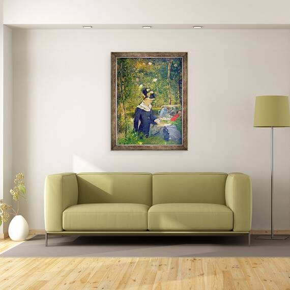 Tablou inramat - Edouard Manet - Tanara femeie la intrarea in Gradina Bellevue Marguerite, 60 x 80 cm - 2- Roveli