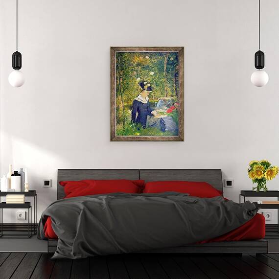 Tablou inramat - Edouard Manet - Tanara femeie la intrarea in Gradina Bellevue Marguerite, 60 x 80 cm - 3- Roveli