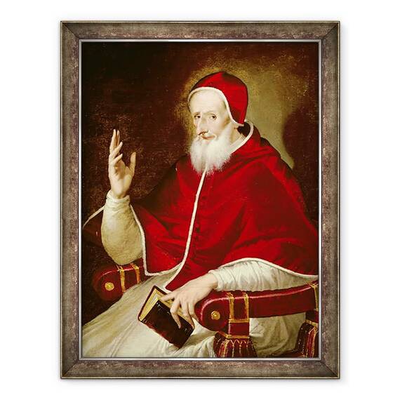 Tablou inramat - El Domenico Theotocopuli Greco - Portretul Papei Pius al V-lea 1504-1572, 60 x 80 cm - - Roveli