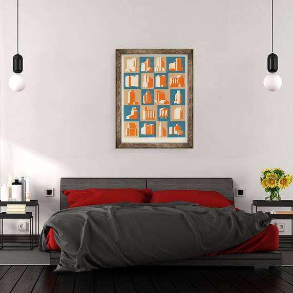 Tablou inramat - Eliza Southwood - Silozuri de cereale, 60 x 80 cm - 3- Roveli