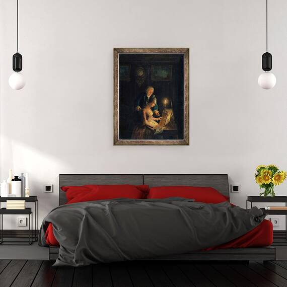 Tablou inramat - Emanuel Handmann - Lectia de muzica, 60 x 80 cm - 3- Roveli
