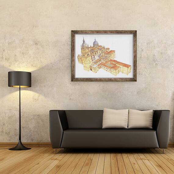 Tablou inramat - Fernando Aznar Cenamor - Catedrala Salamanca. Spania, 60 x 80 cm - 2- Roveli