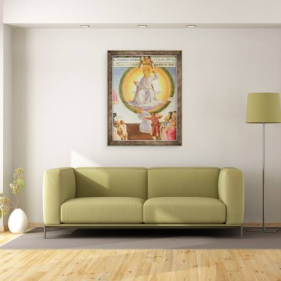 Tablou inramat - Fra Angelico - Scene din viata lui Hristos, al treilea panou care prezinta Judecata de Apoi detaliu al lui Hristos, 60 x 80 cm - 2- Roveli