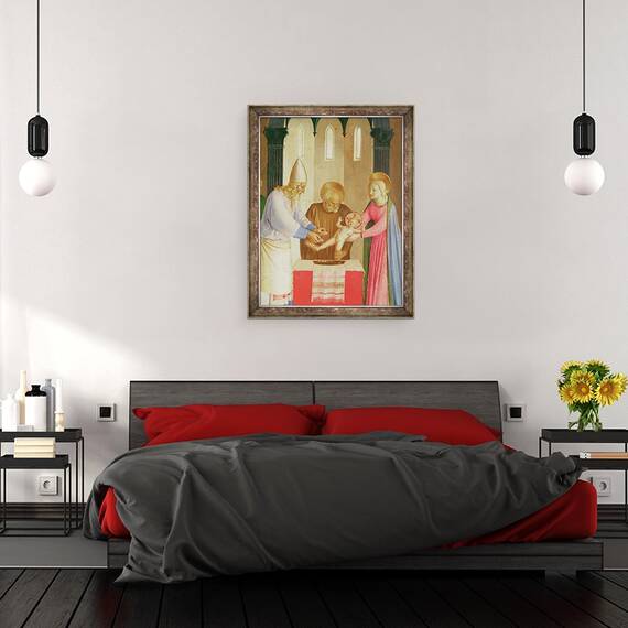Tablou inramat - Fra Angelico - Scene din viata lui Hristos, primul panou, taierea imprejur detaliu, 60 x 80 cm - 3- Roveli