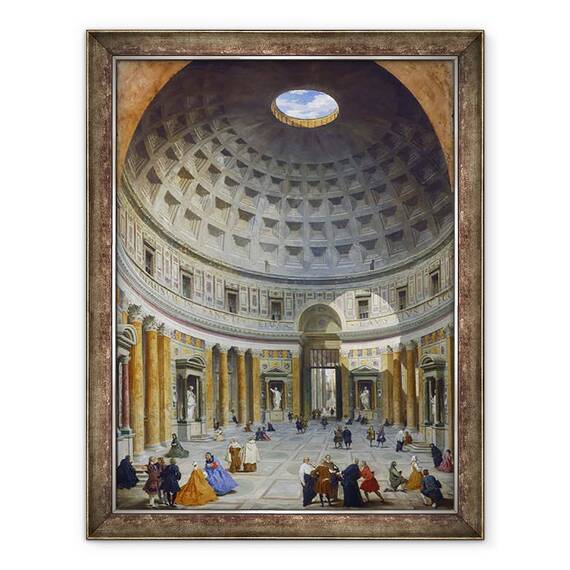 Tablou inramat - Giovanni Paolo Pannini - Interiorul Panteonului, Roma, 60 x 80 cm - - Roveli
