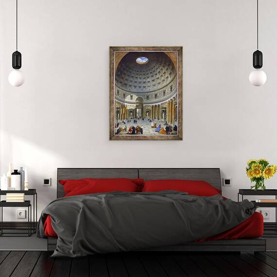 Tablou inramat - Giovanni Paolo Pannini - Interiorul Panteonului, Roma, 60 x 80 cm - 3- Roveli