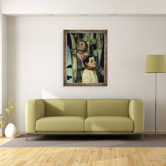 Tablou inramat - Gustave Courbet - O inmormantare la Ornans detaliu al unui baiat de cor, 60 x 80 cm - 2- Roveli