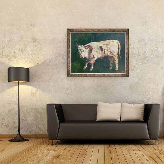 Tablou inramat - Gustave Courbet - Un vitel, 60 x 80 cm - 2- Roveli