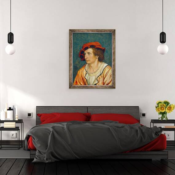 Tablou inramat - Hans Holbein the Younger - Portretul unui Tanar, 60 x 80 cm - 3- Roveli