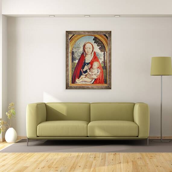 Tablou inramat - Hans Memling - Fecioara si Pruncul, 60 x 80 cm - 2- Roveli