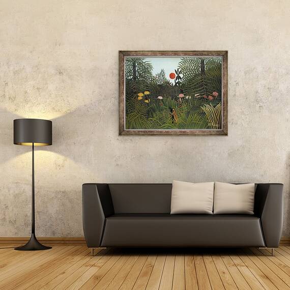 Tablou inramat - Henri J.F. Rousseau - Negro atacat de un Jaguar, 60 x 80 cm - 2- Roveli