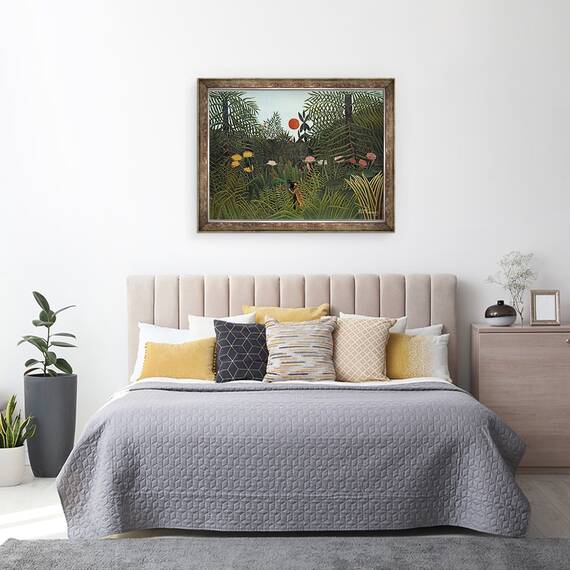 Tablou inramat - Henri J.F. Rousseau - Negro atacat de un Jaguar, 60 x 80 cm - 3- Roveli
