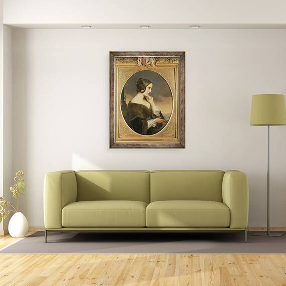 Tablou inramat - Henri Lehmann - Portretul Contesei Marie dAgoult, 60 x 80 cm - 2- Roveli