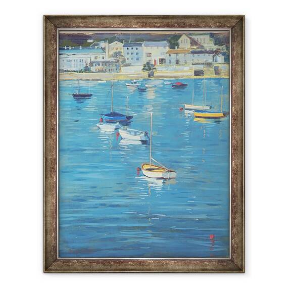 Tablou inramat - Jennifer Wright - Salcombe, Dimineata spumanta, 60 x 80 cm - - Roveli