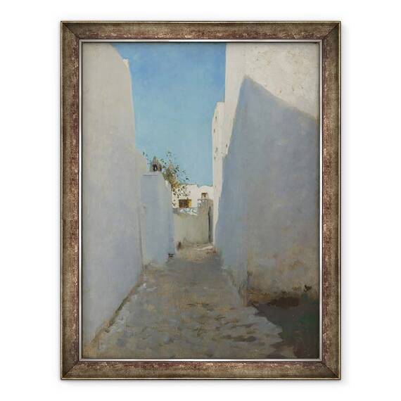 Tablou inramat - John Singer Sargent - O scena marocan Street, 60 x 80 cm - - Roveli