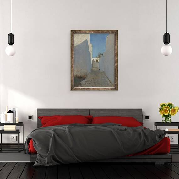 Tablou inramat - John Singer Sargent - O scena marocan Street, 60 x 80 cm - 3- Roveli