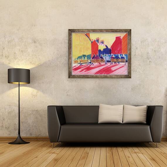 Tablou inramat - Marco Cazzulini - Curtea Bisericii Abbey, 60 x 80 cm - 2- Roveli