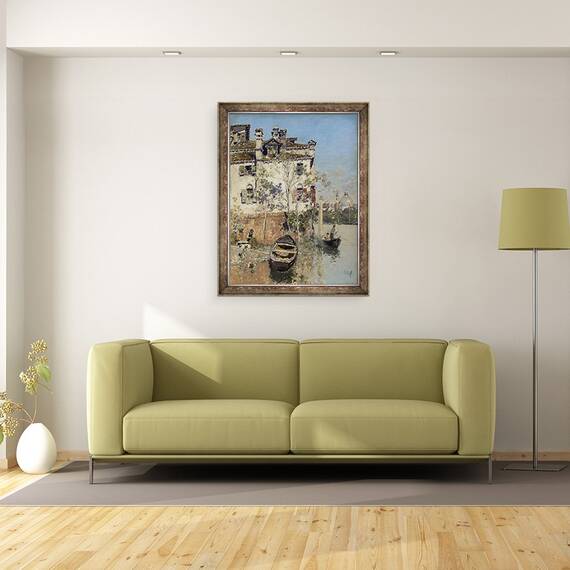 Tablou inramat - Martin Rico y Ortega - Venetia, Casa de pe Canal, 60 x 80 cm - 2- Roveli