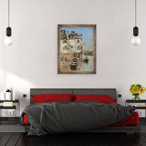 Tablou inramat - Martin Rico y Ortega - Venetia, Casa de pe Canal, 60 x 80 cm - 3- Roveli