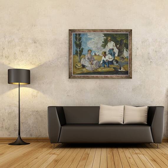 Tablou inramat - Paul Cezanne - Picnic pe malul raului, 60 x 80 cm - 2- Roveli