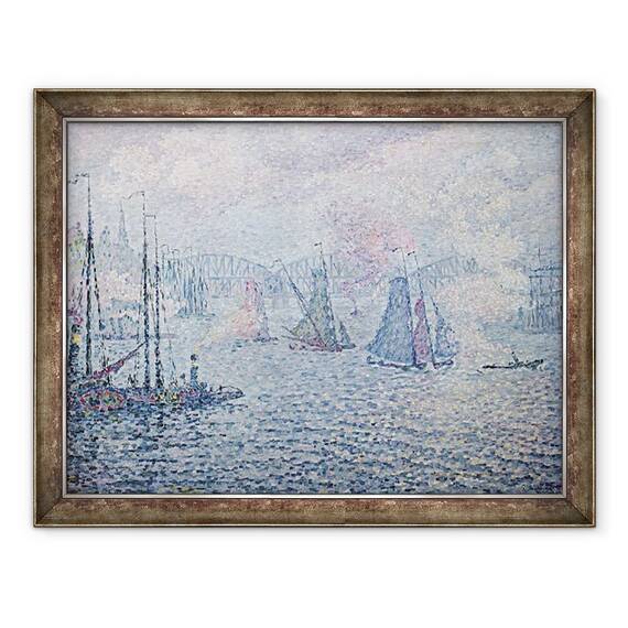 Tablou inramat - Paul Signac - Portul Rotterdam, sau Fumes, 60 x 80 cm - - Roveli