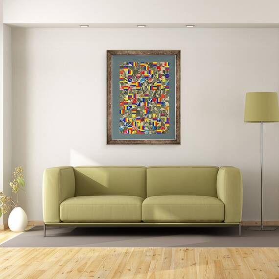 Tablou inramat - Peter McClure - Timpul... ordinea... haosul. 1984, 60 x 80 cm - 2- Roveli