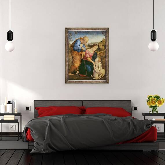Tablou inramat - Raphael - Sfanta familie cu un miel I, 60 x 80 cm - 3- Roveli